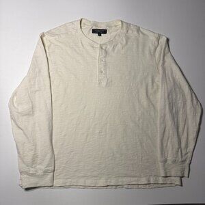 Liverpool Los Angeles Mens Cream Color Long Sleeve Henley XL